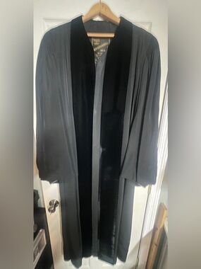 Vintage Bentley & Simon Gown Mens Gray Black Religious Vestment Choir Robe Acade
